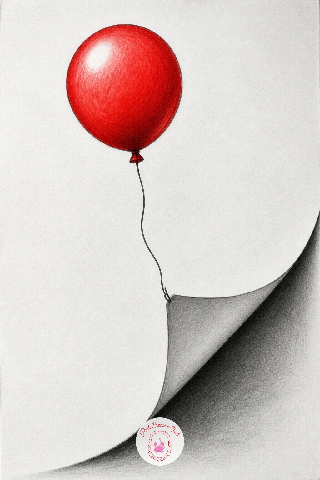 Balloon Lifting the Corner of the Page — Keep the paper-as-object trick going with a single balloon that appears to lift one corner of the page right off the