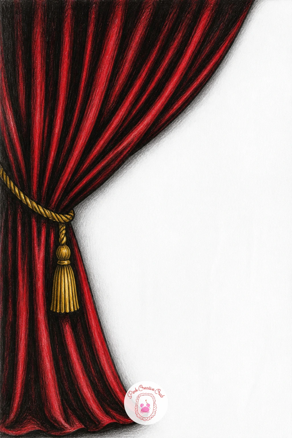 Curtain Pulled Back on the Page — Build toward the final stretch of this list with a curtain drawn as if pulled back to reveal the blank paper behind it like a