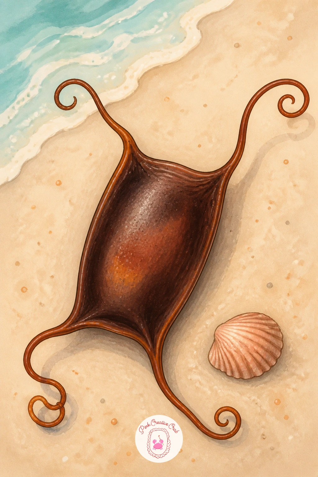 Skate Egg Case On The Beach — Slow the pace with a skate egg case on the beach, sometimes called a mermaid's purse, a quiet still life subject rather than a