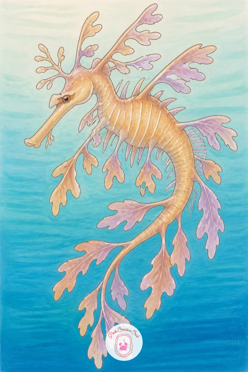 Leafy Sea Dragon — Take on a leafy sea dragon if you are ready for something more detailed, since this seahorse relative is covered in leaf shaped fins that