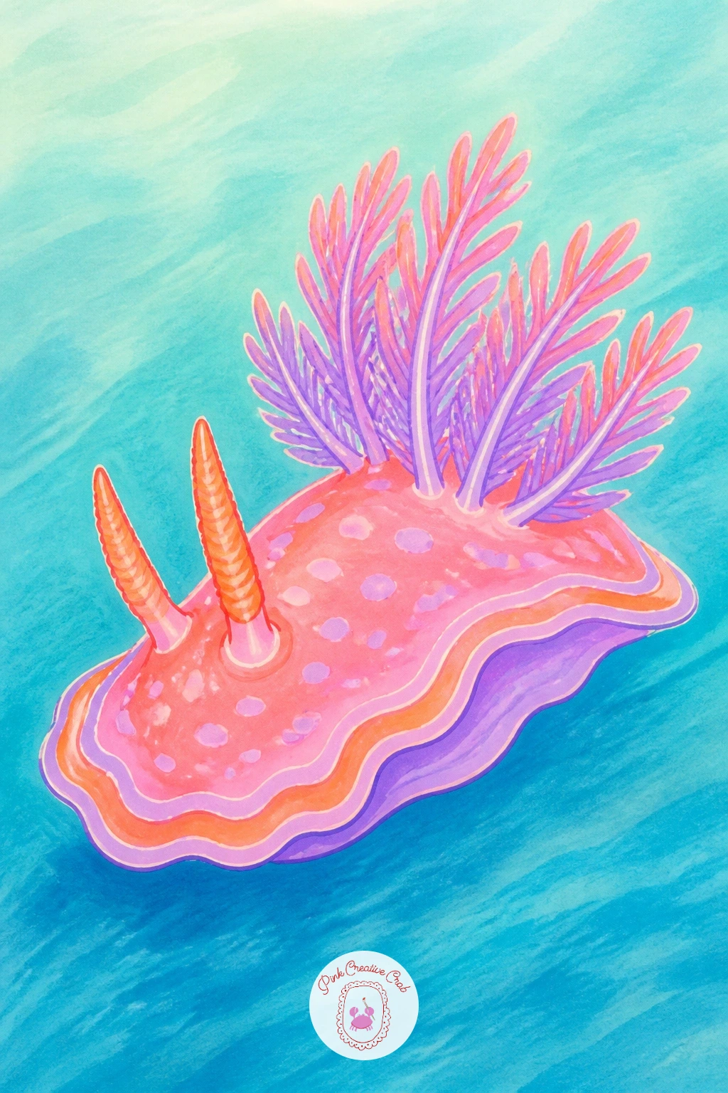Sea Slug In Neon — Turn up the color with a sea slug in neon, since real nudibranchs come in some of the brightest, most unlikely color combinations in the