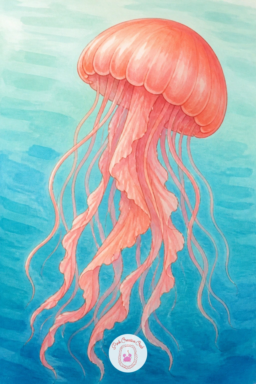 Jellyfish Drifting — Return to something calmer with a jellyfish drifting, this time a more colorful cousin of the earlier moon jelly, with a rounder bell and