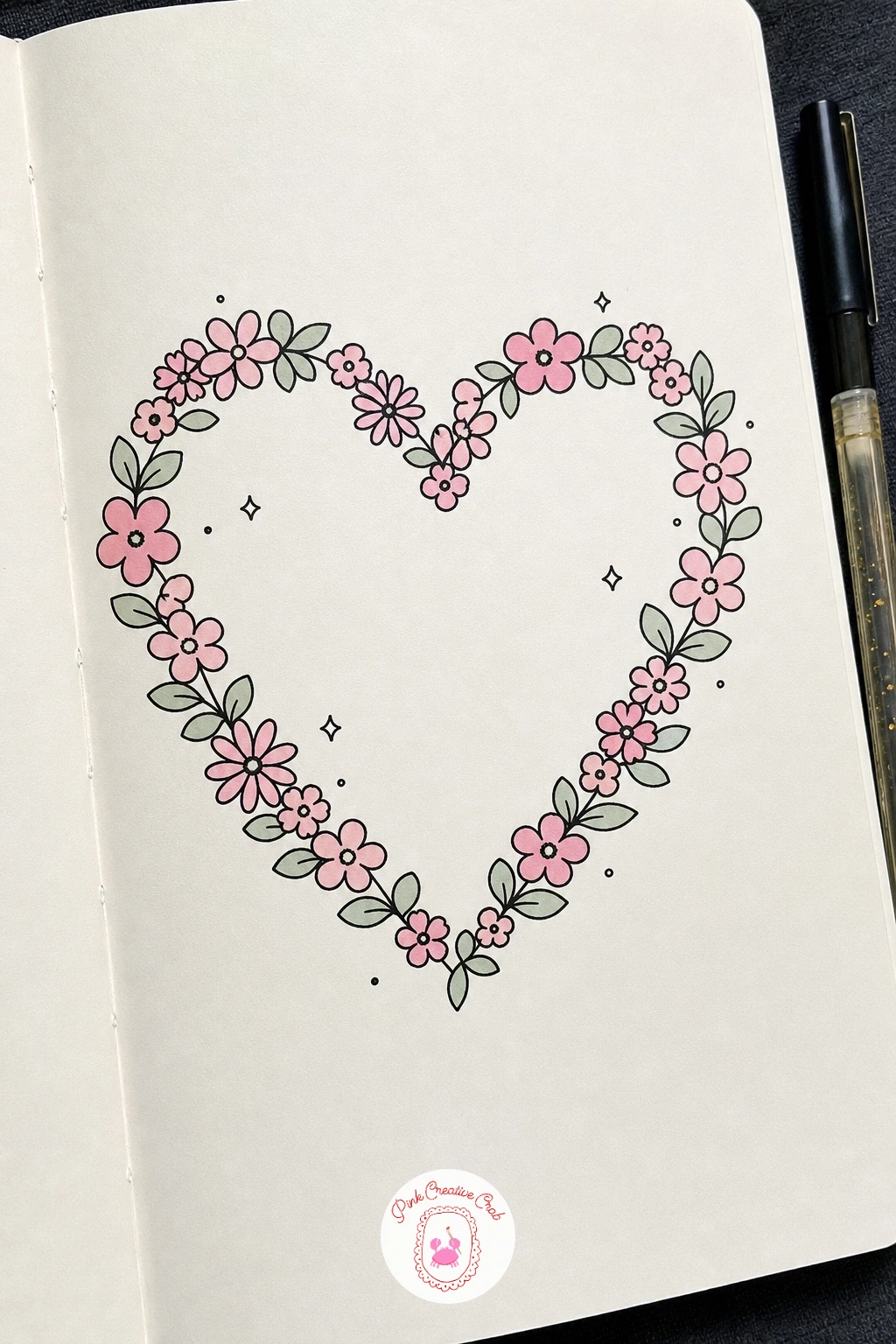 Heart Made Of Tiny Flowers — Turn a whole cluster of tiny flowers into one bigger shape: a heart outline built entirely from small individual blooms rather