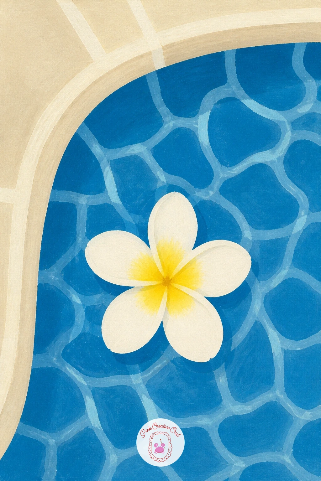 Frangipani Floating in a Pool — Give the same family of flower a new setting with a frangipani floating in a pool, where the water itself becomes the main