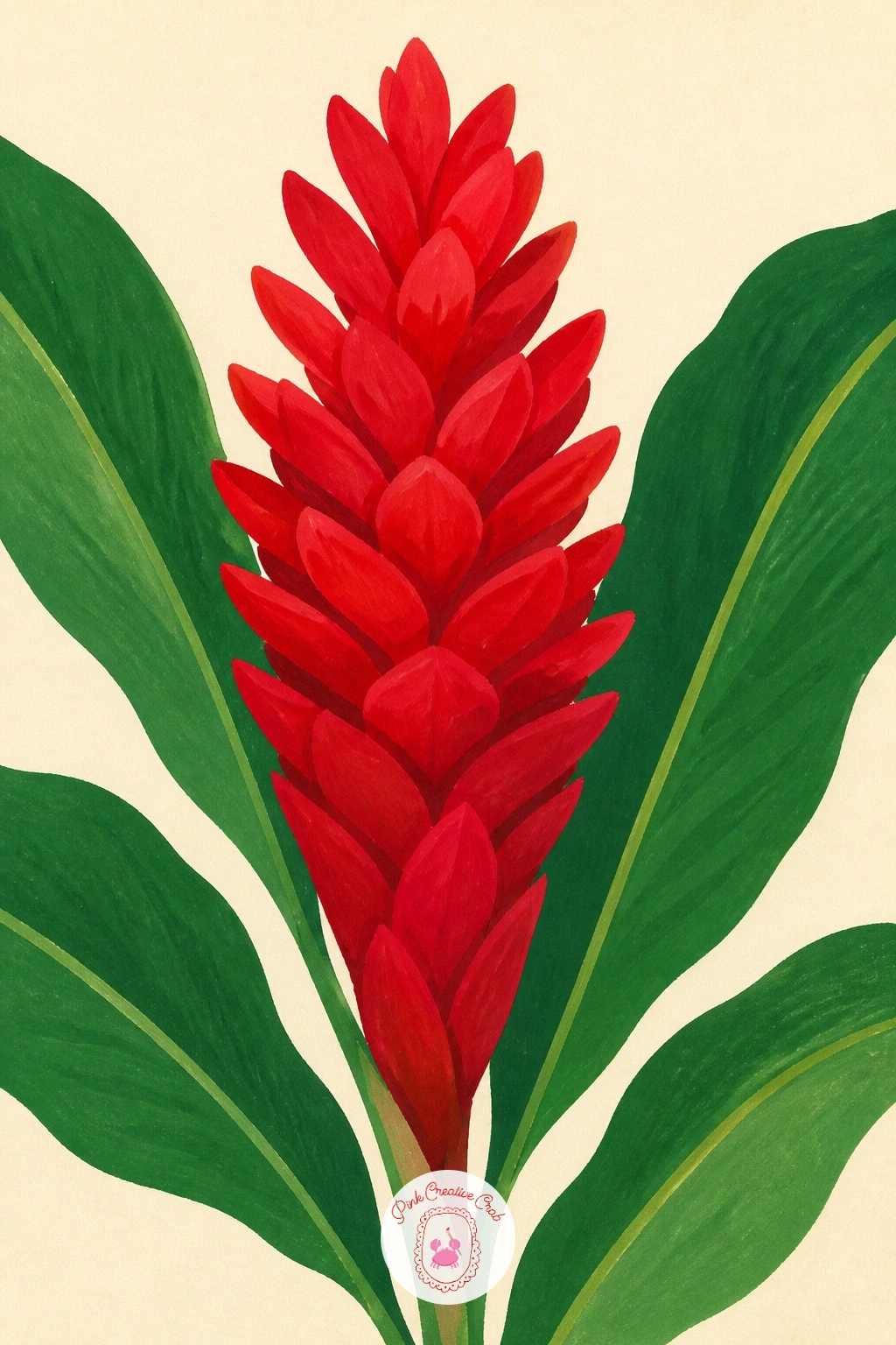 Ginger Flower — Try a ginger flower, whose cone-shaped cluster of waxy red bracts makes it one of the boldest silhouettes on this list. Orchid drawing