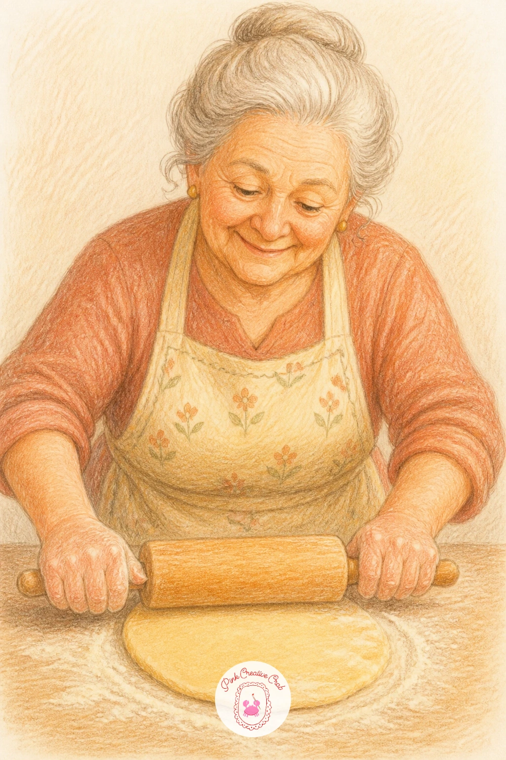 Grandma Rolling Fresh Pasta — Start the whole series with grandma rolling fresh pasta, since it gives you a simple pose and a dish everyone recognizes right