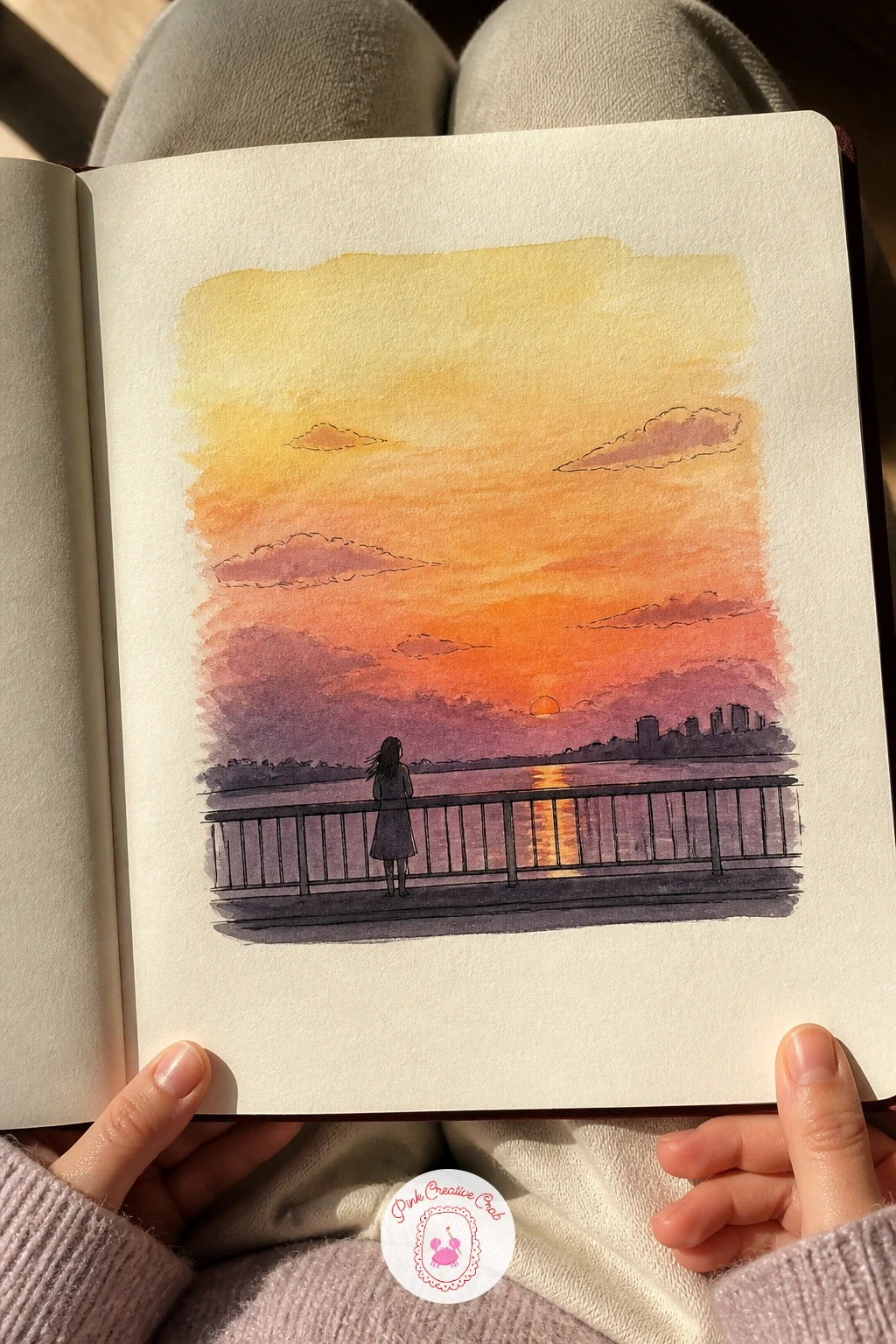 A Sunset From the Bridge — A sunset from the bridge is a landscape moment with you standing small against a big warm sky, a nice shift in scale from the