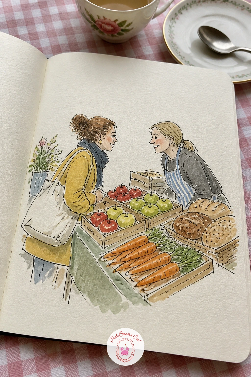 A Chat at the Market Stall — A chat at the market stall closes the diary the way it started, with an ordinary friendly exchange, this time between you and a