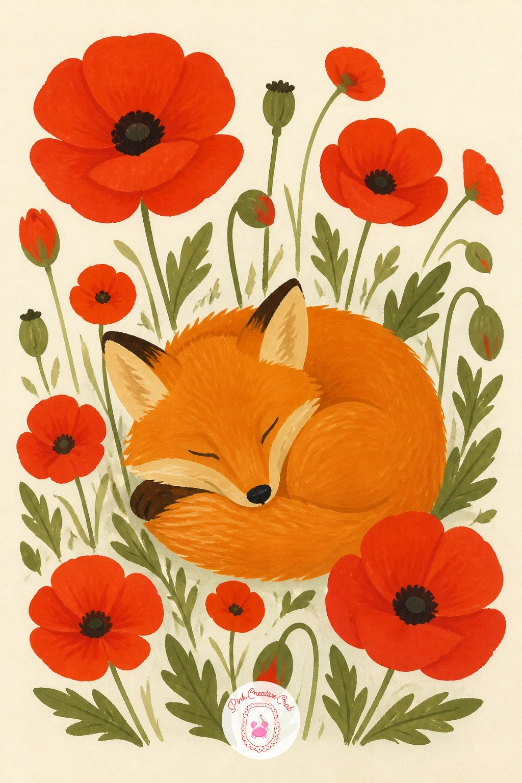 Fox Cub in a Poppy Field — Give yourself more room with a fox cub in a poppy field, the first scene on this list rather than a single bloom, so think about