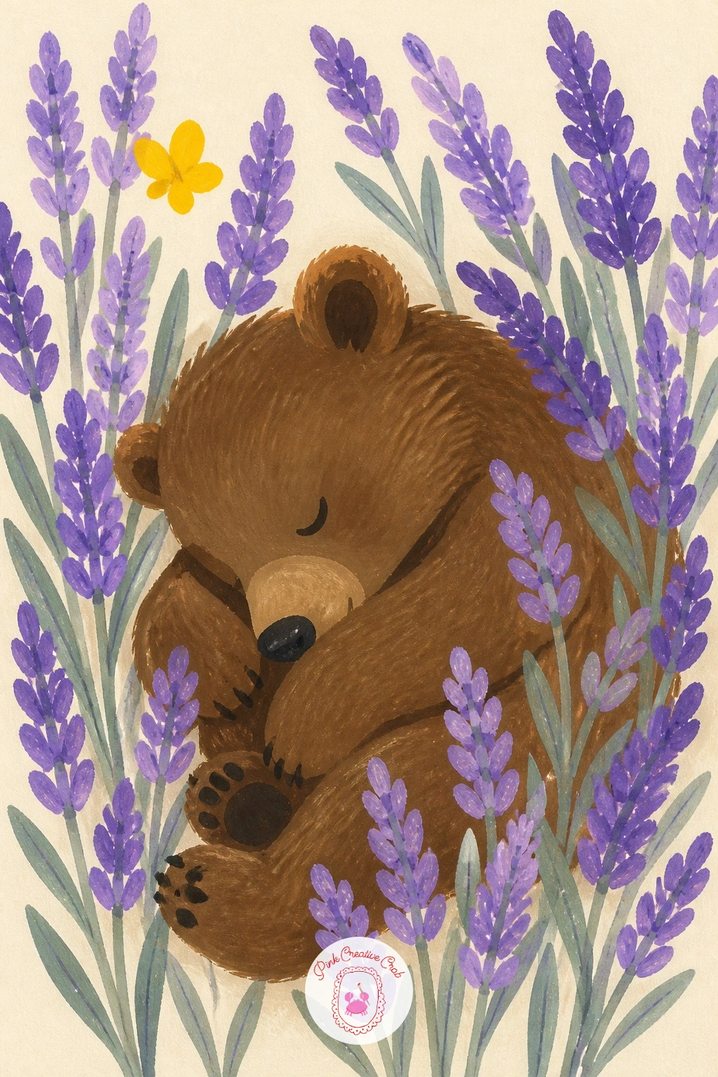 Bear Cub in Lavender — Slow the pace down with a bear cub in lavender, where the whole flower is really just a rhythm of small repeated marks rather than
