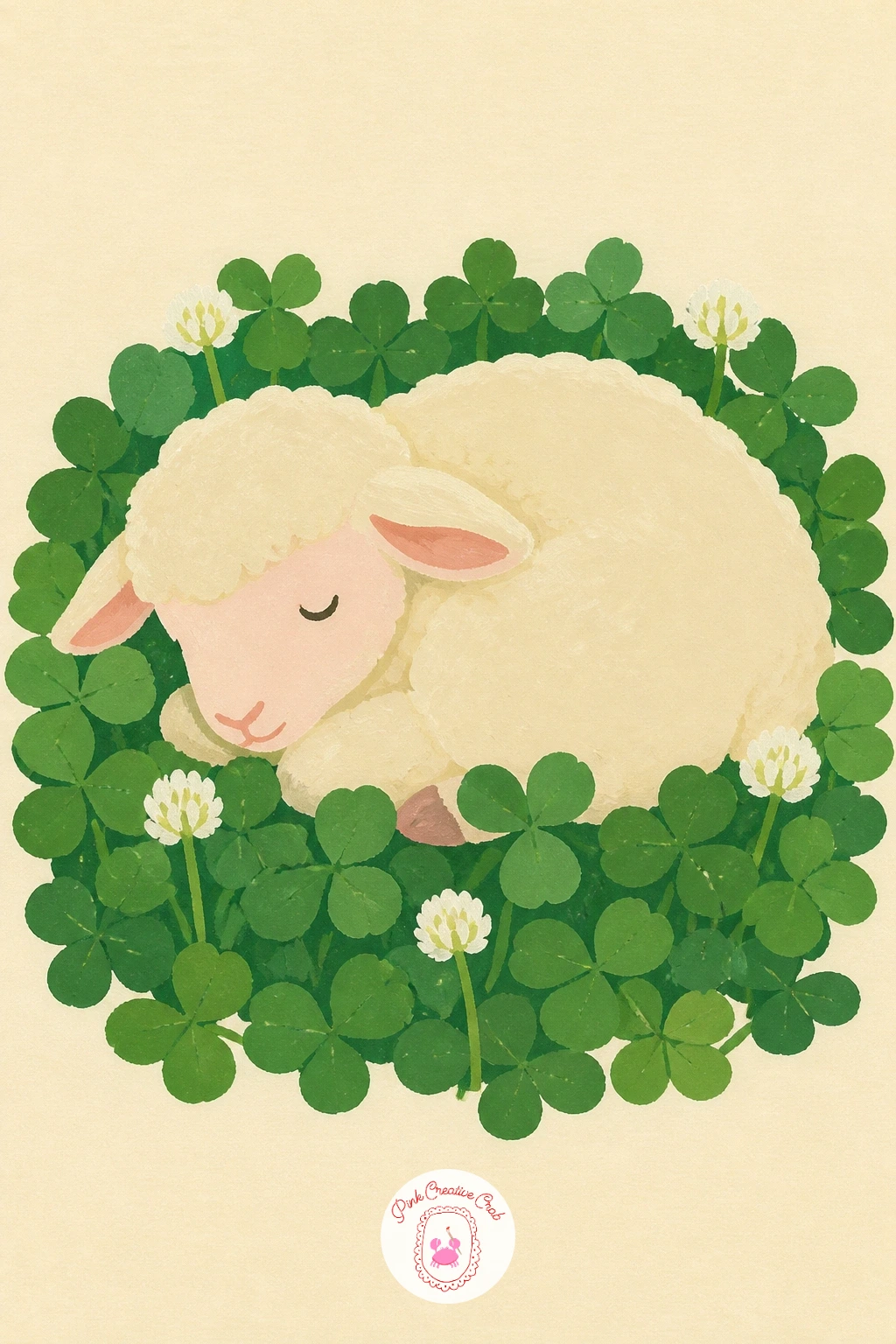 Lamb in Clover — Keep the texture play going with a lamb in clover, a good chance to practice tiny repeated shapes without letting them take over the page.