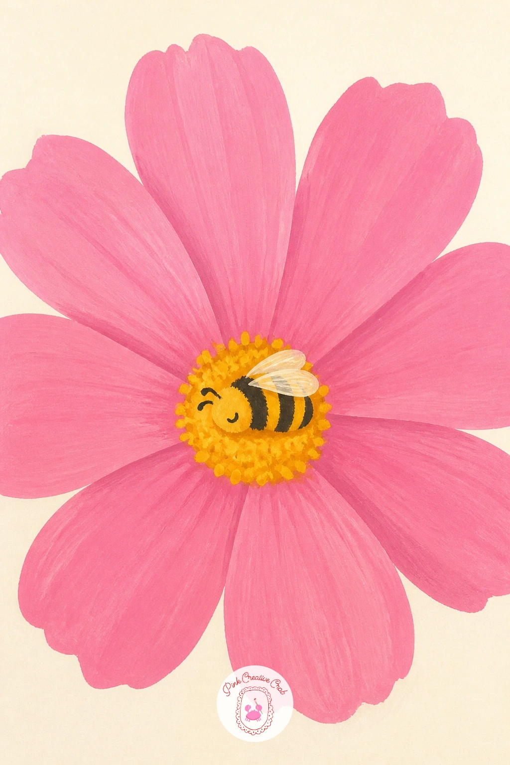 Bee Asleep in a Cosmos — A bee asleep in a cosmos is one of the smallest subjects here, so work larger than feels natural and let the flower fill almost the