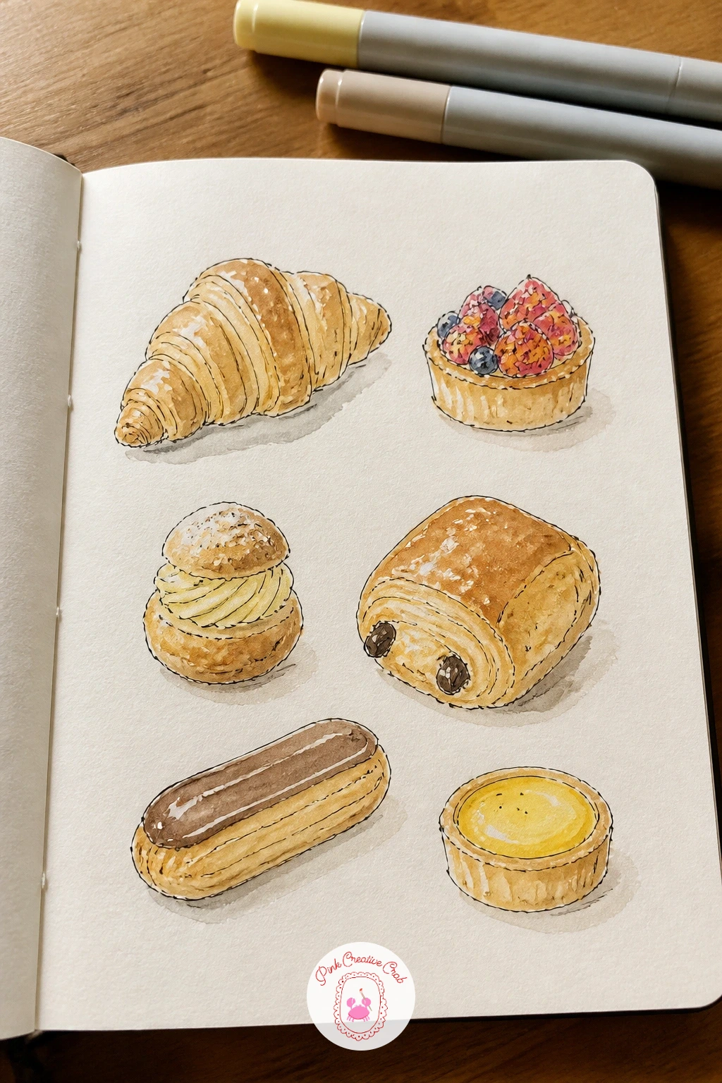 Pastries From A French Bakery — Pastries ask for the same patience a real bakery counter does, since a croissant's charm sits entirely in its layered curves.