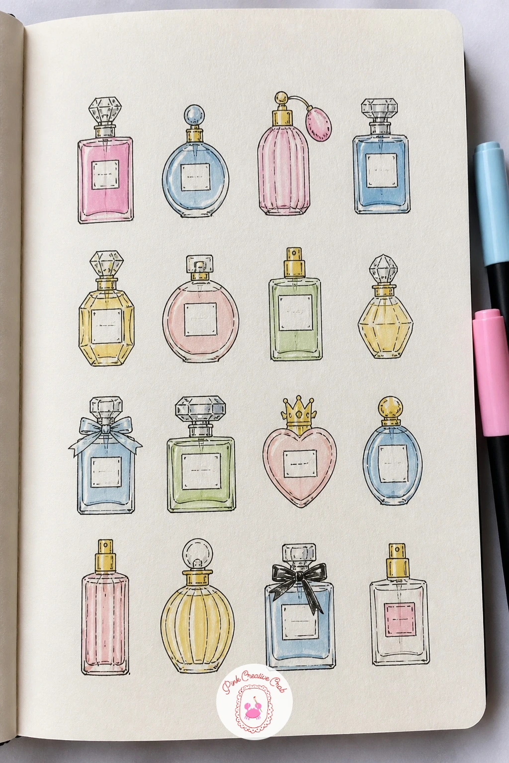 Perfume Bottles — Perfume bottles bring back the measuring eye, since a bottle only looks right when the cap width lines up sensibly against the body width.