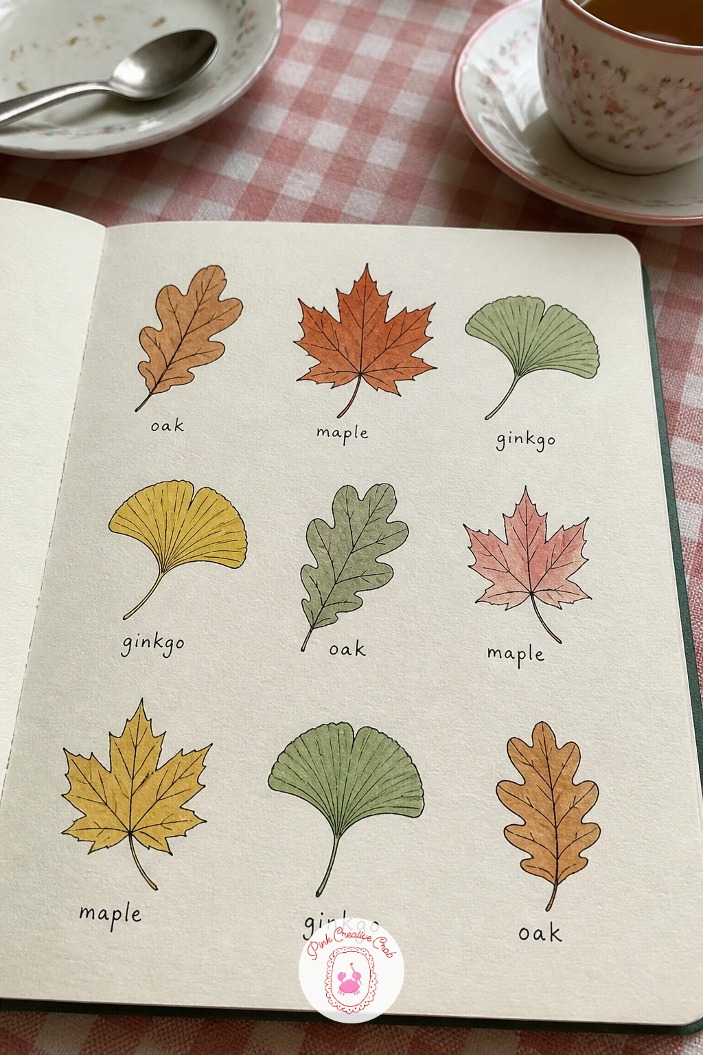 Autumn Leaves With Names — Autumn leaves with names turn the page into a little field guide, and the one trick that keeps every leaf recognisable is the vein