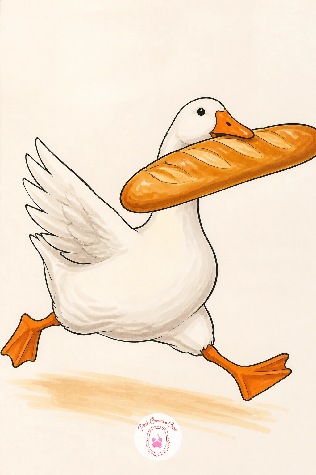 Goose Stealing a Baguette — Start the whole set with a goose stealing a baguette, because it is the silly goose meme in its purest form. Goose drawing