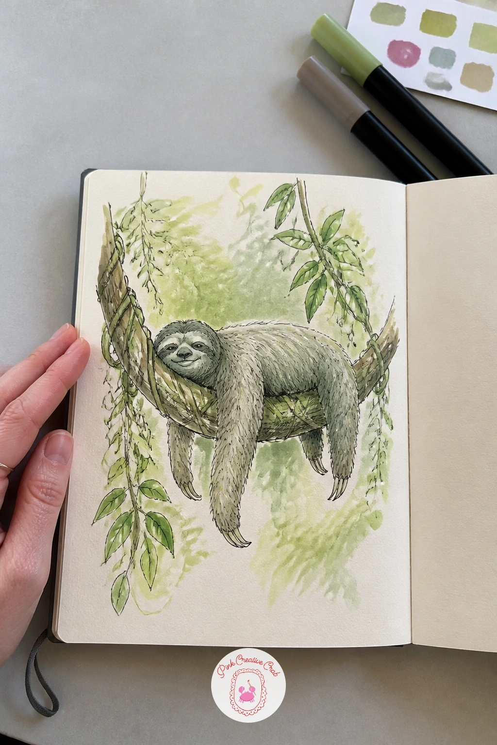 Sloth Napping in a Hammock of Vines — After all that movement, slow right down for the sloth, draped over a thick vine with its long arms hanging either side.