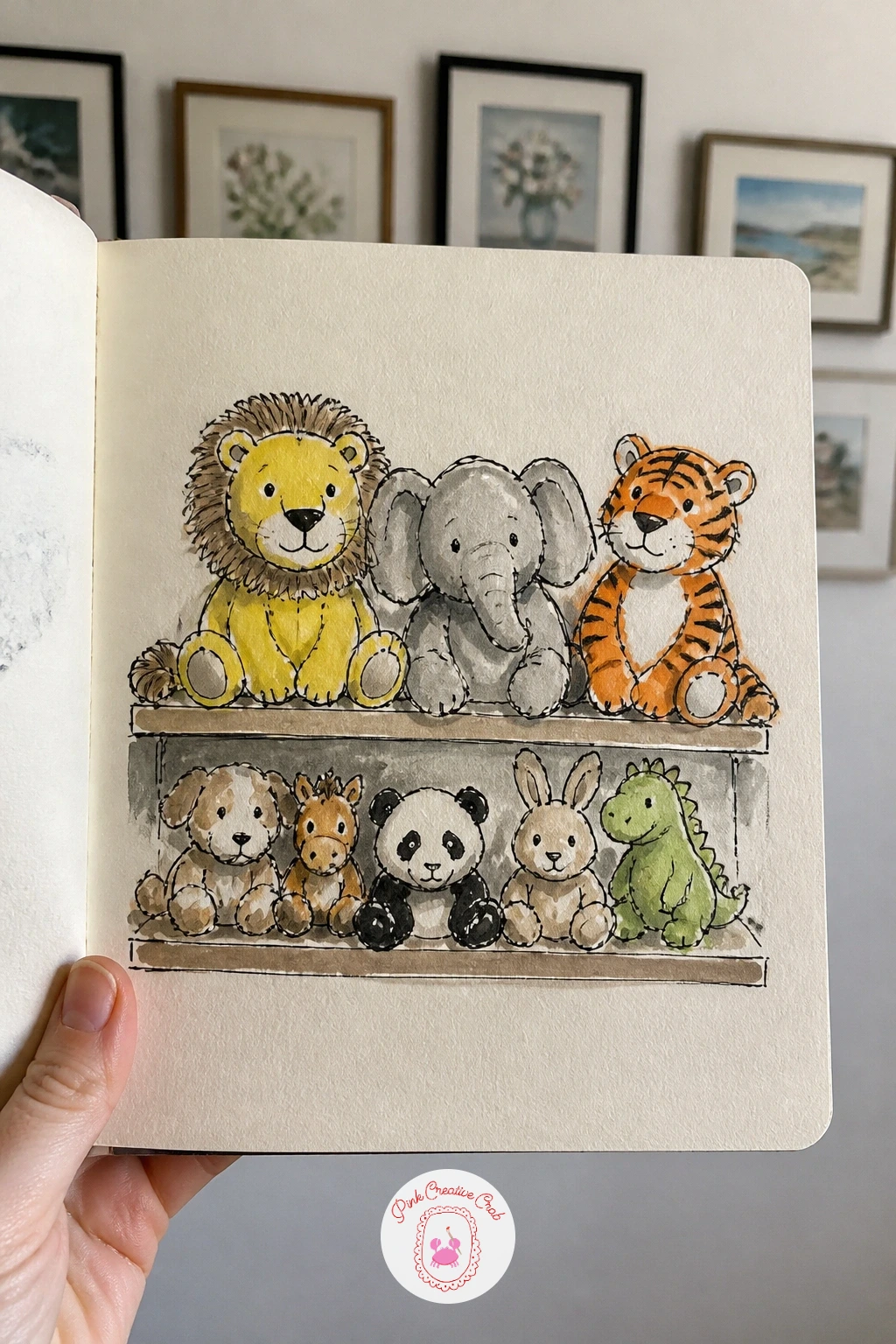 Gift Shop Shelf of Plush Animals — Step inside for a shelf of plush animals lined up in the gift shop, a nice change of pace that is really just an exercise in