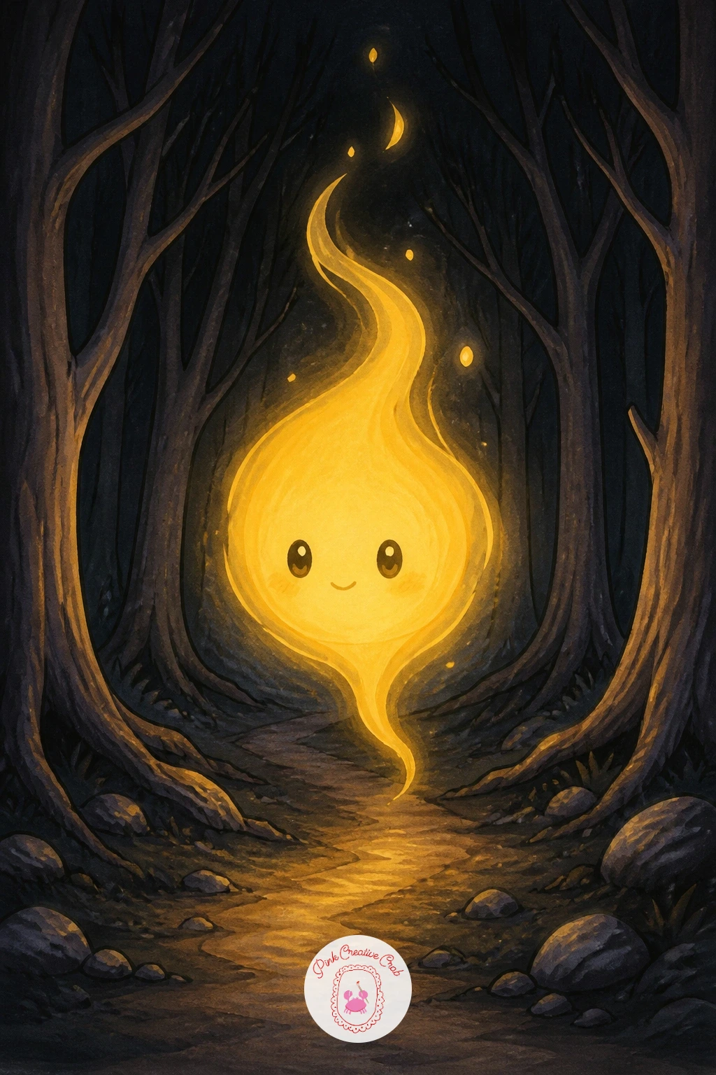 Will O' The Wisp Lighting A Path — Strip the subject down to almost nothing but glow for a will o' the wisp, a small floating flame-spirit lighting a path