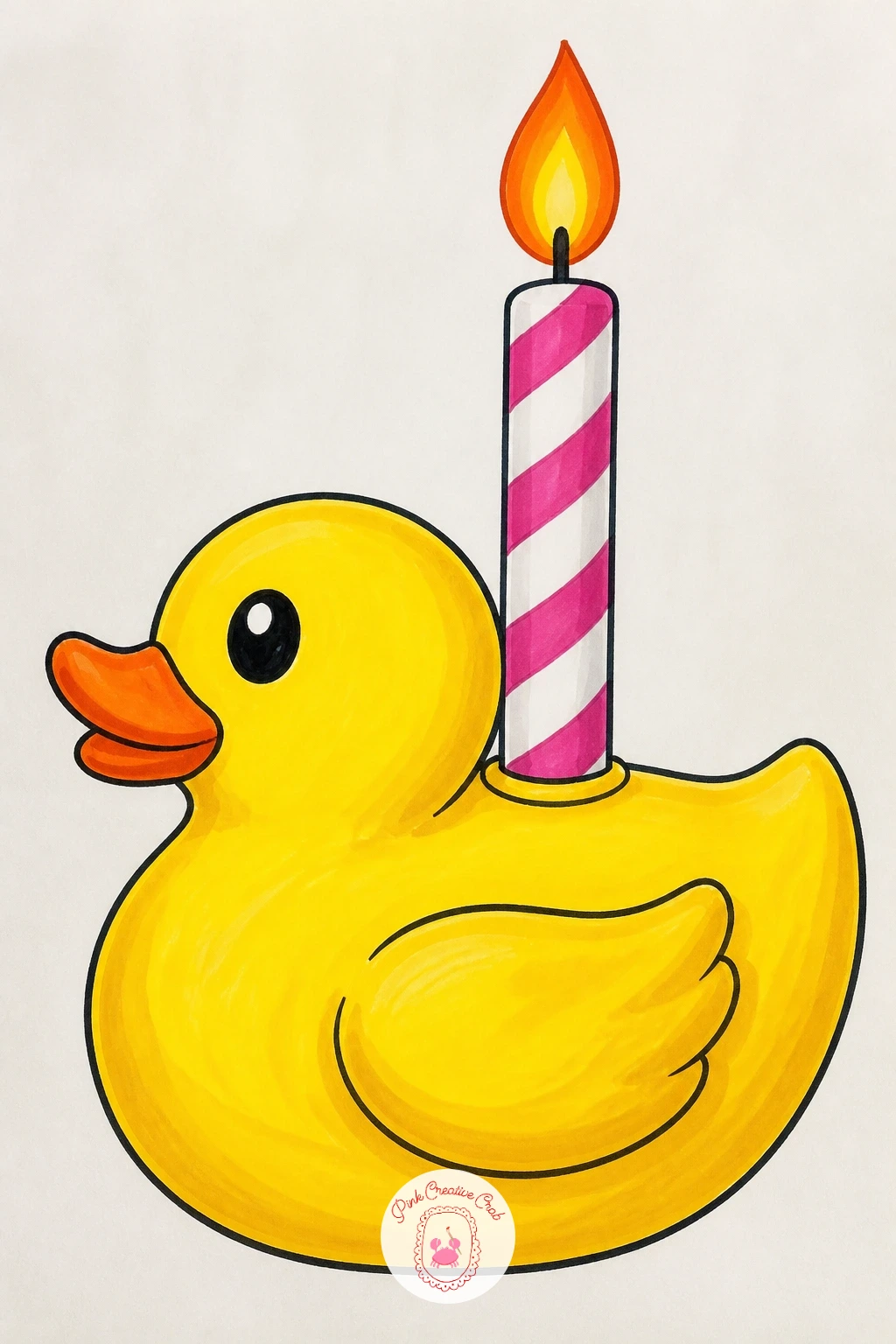 Duck With A Birthday Candle — Close the list on a warm note with a duck with a birthday candle, a single lit candle balanced on its back like the duck itself