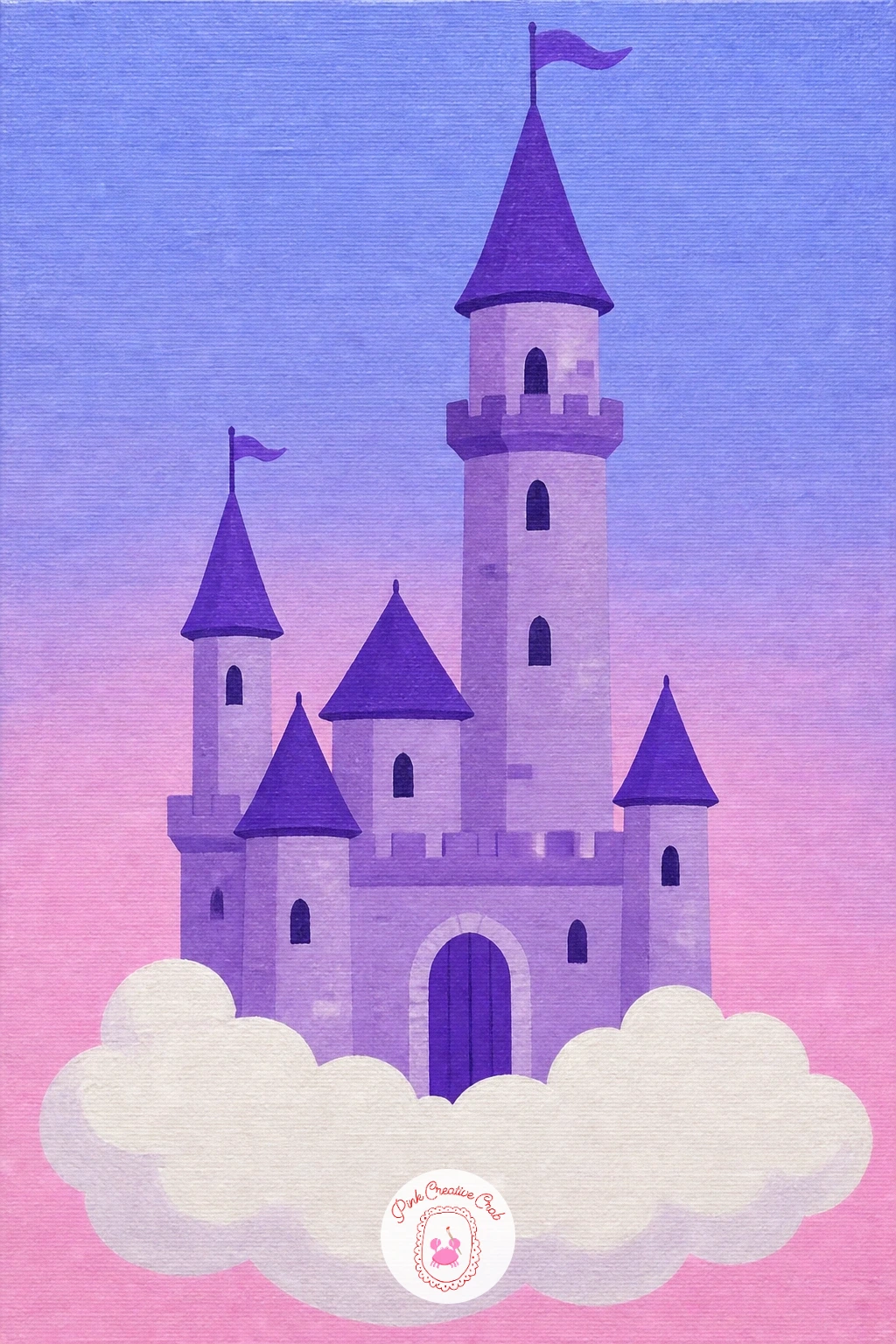 Castle on a Cloud — Lift the whole idea off the ground next with a castle resting on a cloud, floating with nothing beneath it but sky. Castle drawing