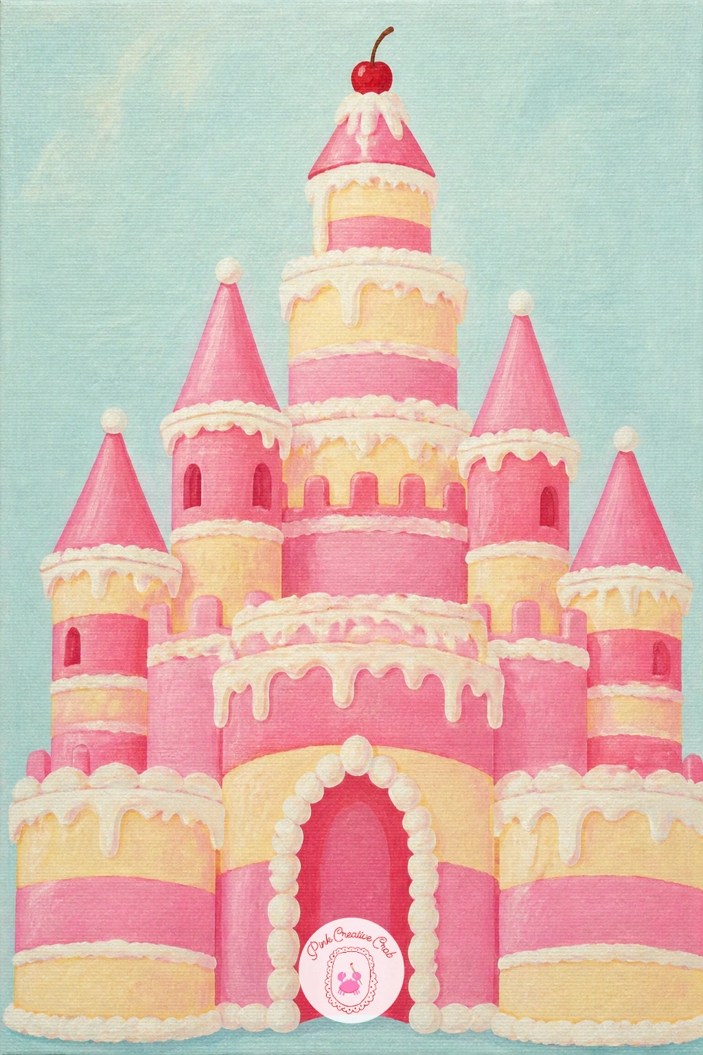 Castle Made of Cake — Turn the whole kingdom sweet with a castle made of cake, towers of frosted layers instead of stone. Castle drawing