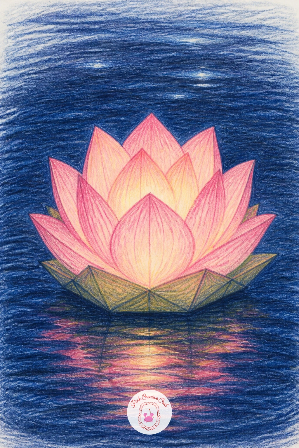 Lotus Lantern Floating — Try a lotus shaped lantern floating on dark water next, a lovely subject for anyone who enjoys a bit of glow in their drawings. Lotus