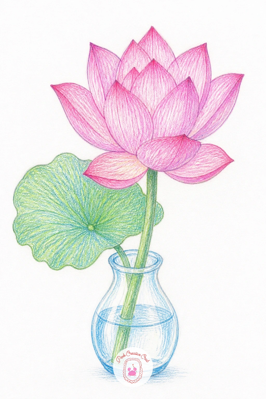 Lotus in a Small Glass Vase — Keep the indoor theme going with a lotus in a small glass vase, one of the trickier subjects on this list because glass needs