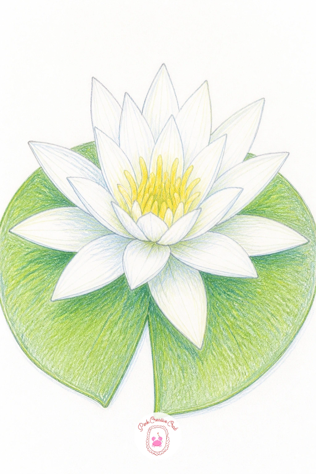 Water Lily With a Pad — Move on now to the lily's own pond, starting with a water lily and its pad, which looks close to the lotus but has flatter, more