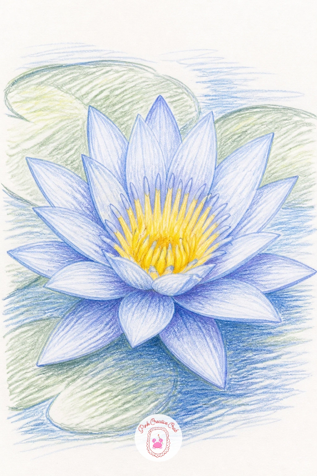 Blue Water Lily — Try the same lily shape again but in blue this time, since a blue water lily lets you lean fully into the Pond Blue end of your palette for a