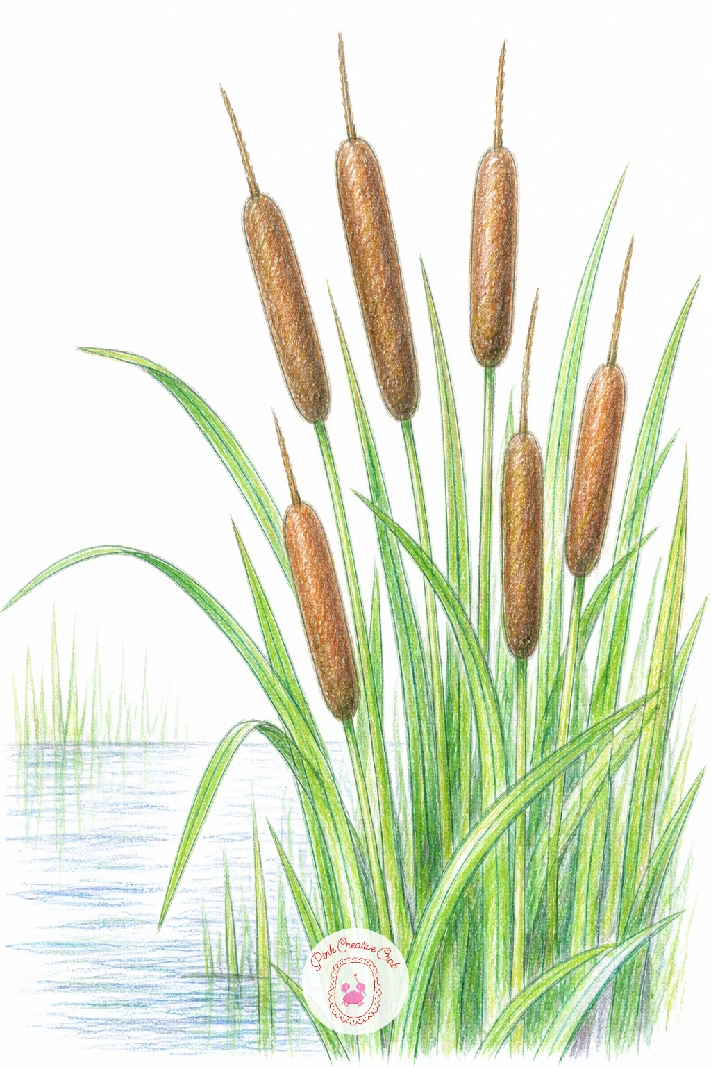 Cattail Cluster — Cattails offer a satisfying break from petals altogether, since the whole plant is really just tall straight leaves and a few brown velvety