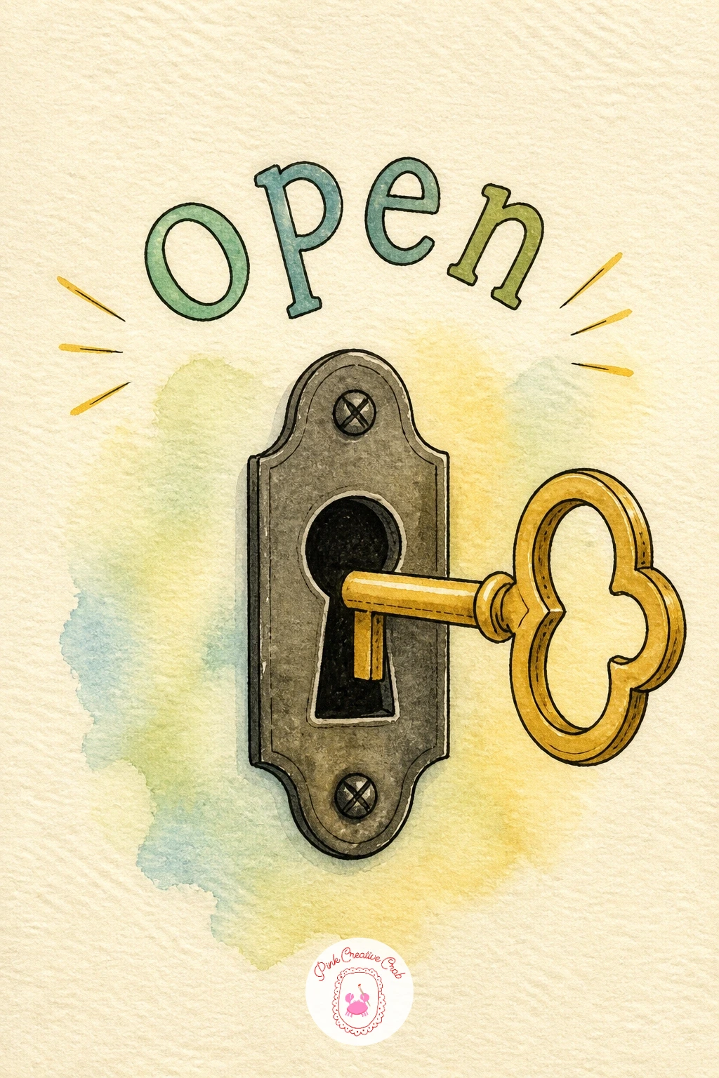 Key in a Lock Saying Open — A key in a lock makes a quieter opening page, good for a day when you want something small and symbolic rather than a full scene.