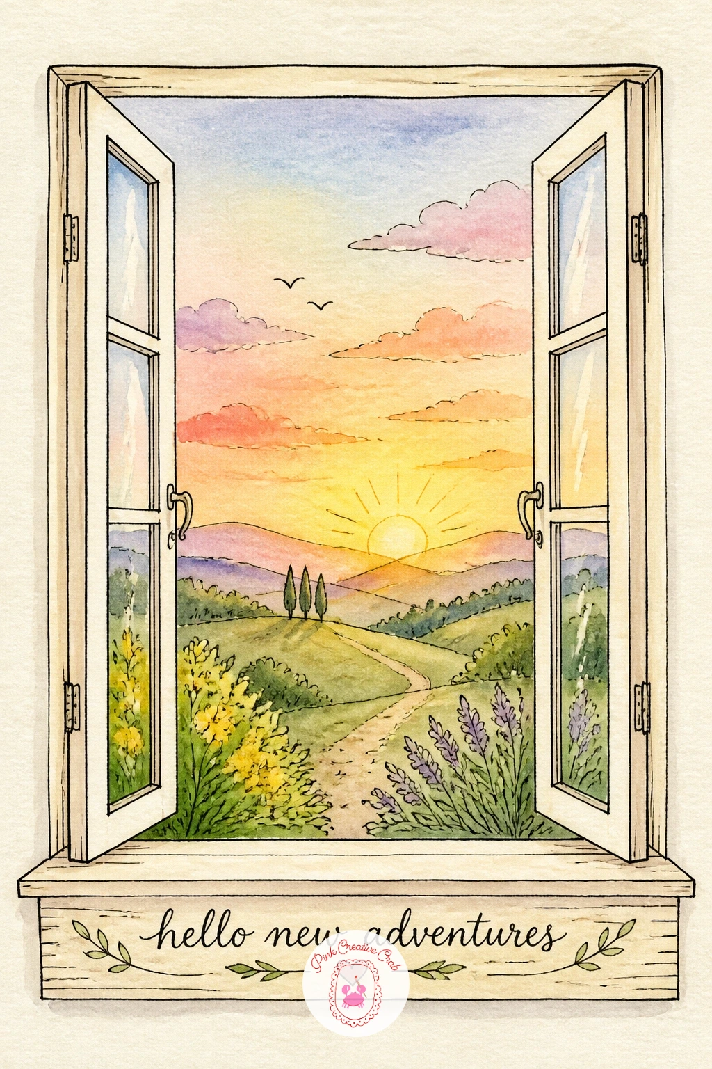 Window Opening to the New Year — Follow the growing vine with something quieter, a window opening onto a new year, which works well whether you are starting