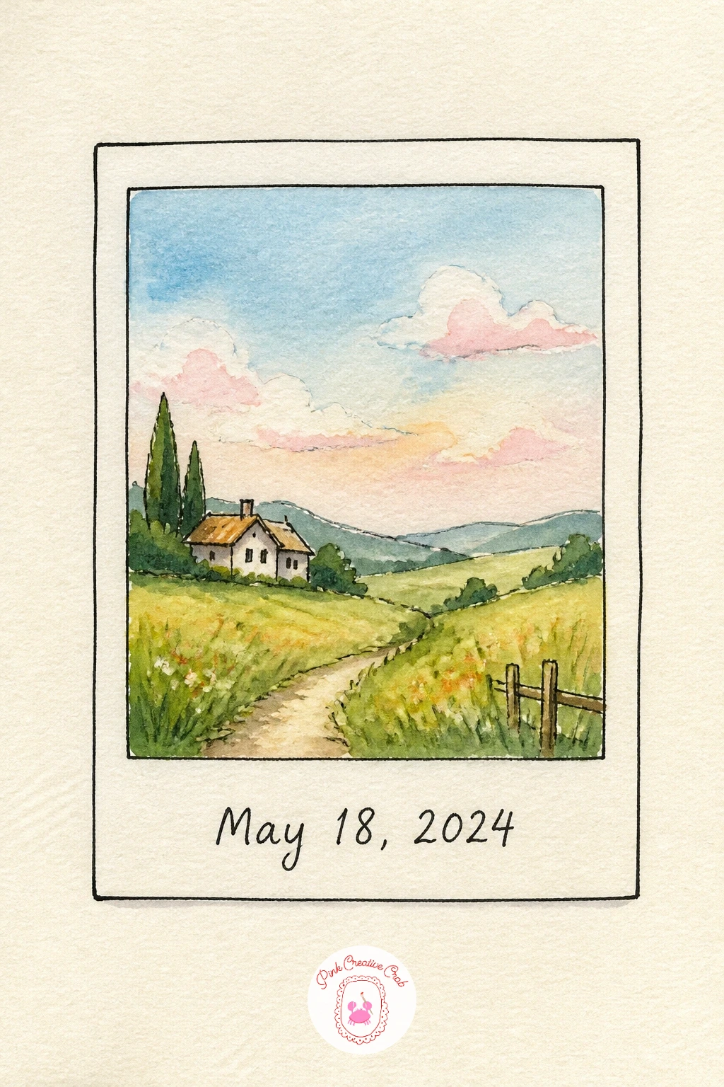 Polaroid Frame With the Date — Give the first page a photographic feel with a drawn polaroid frame holding today's date instead of a photo. Journal first page