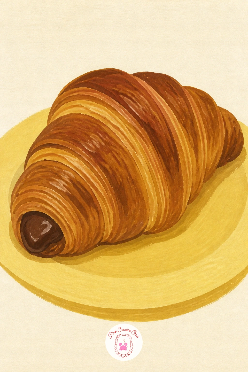 Chocolate Croissant — Settle into something smaller again with a chocolate croissant, a subject that rewards a loose, quick hand more than careful outlining.