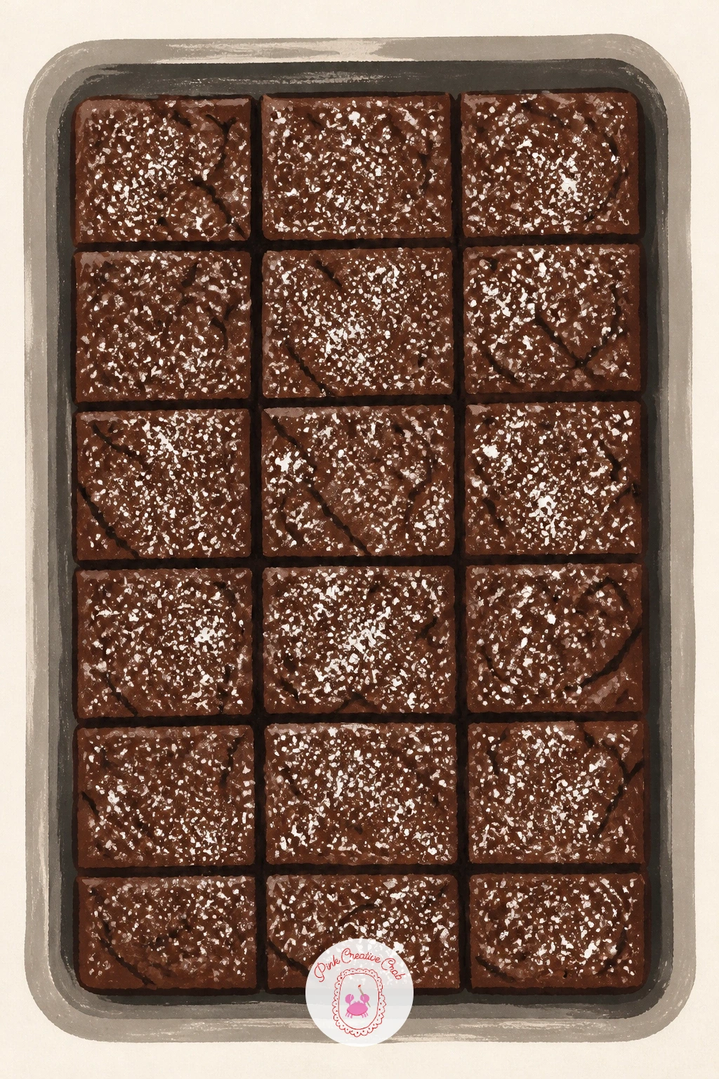 Tray of Brownies — Keep the rhythm going with a tray of brownies, cut into neat squares that let you practice crisp edges inside a bigger shape. Chocolate