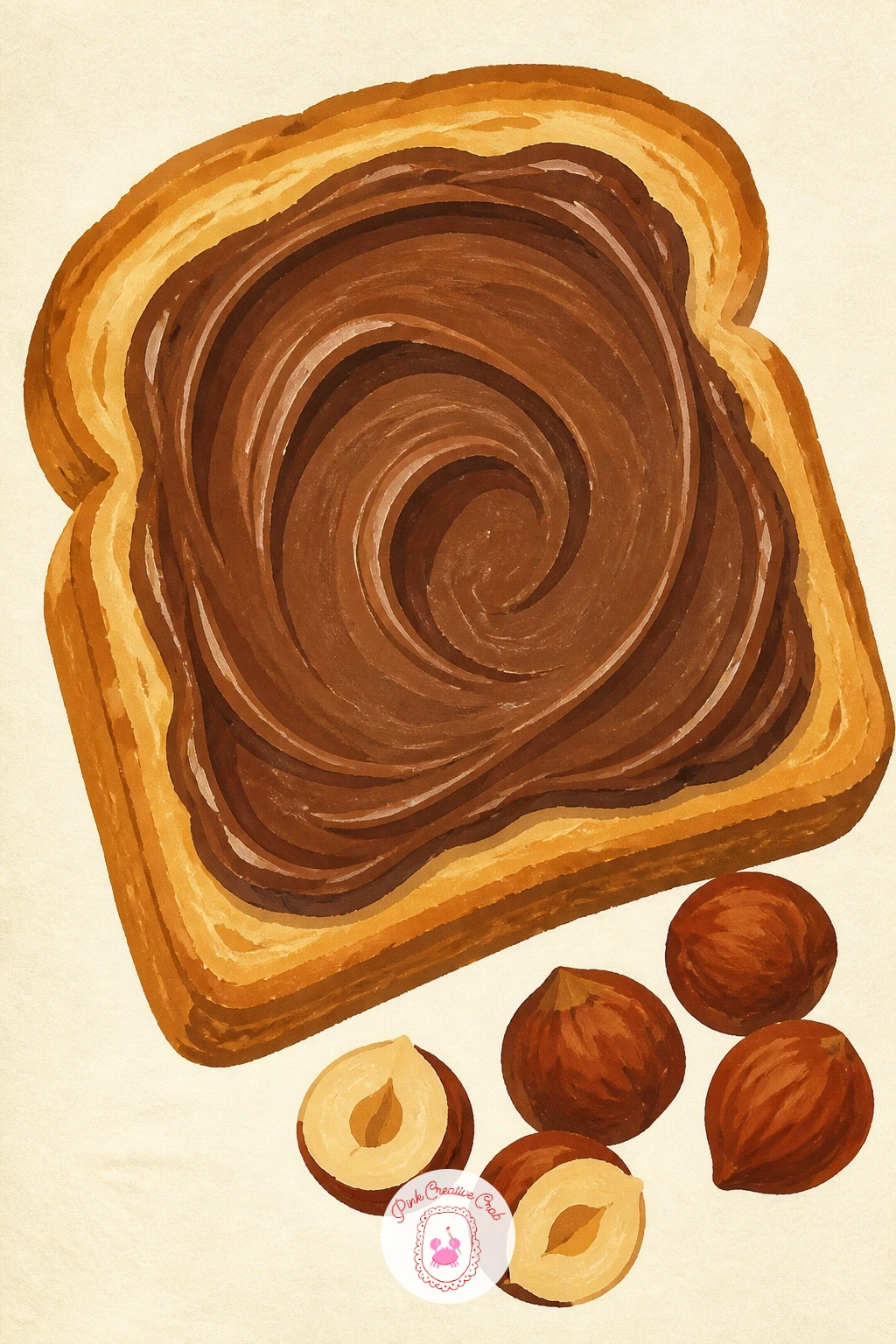 Hazelnut Spread on Toast — Hazelnut spread on toast is a nice everyday subject that still fits the cozy dessert theme, and it is one of the quicker ideas on