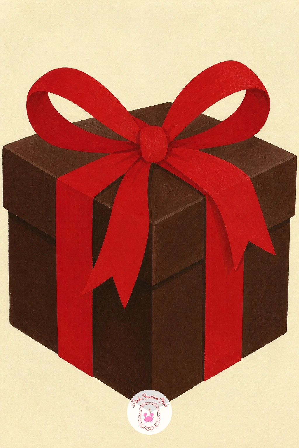 Chocolate Gift Box — A chocolate gift box brings back the ribbon and lid shapes from the truffle box idea, but dressed up for giving rather than opened and