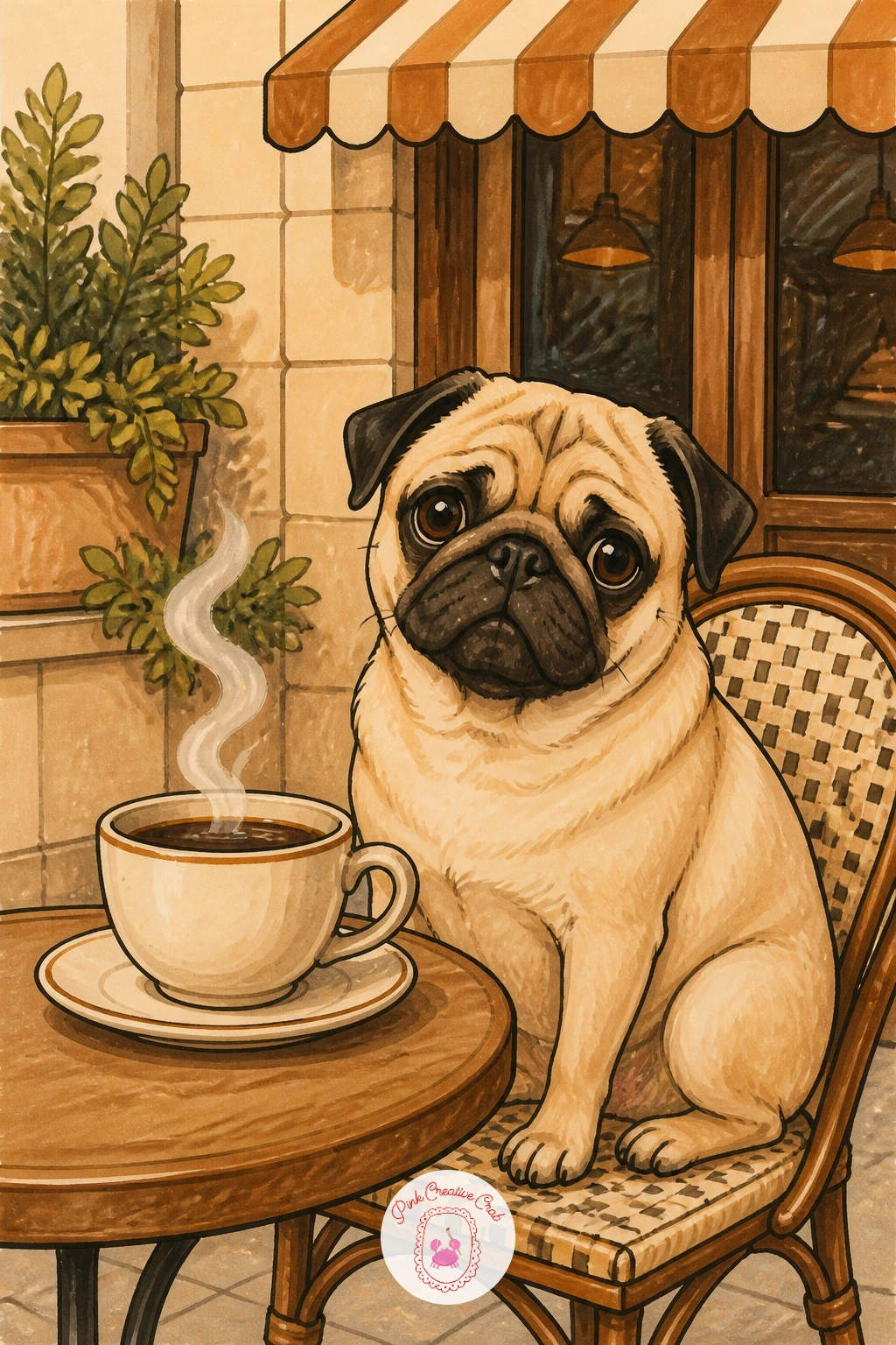 29 Alcohol Marker Drawings of Tiny Shop Fronts and the Pets Who Guard Them