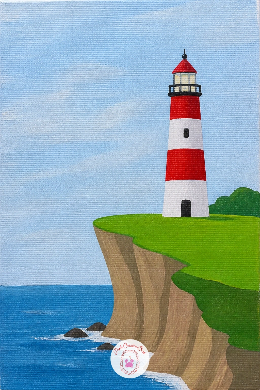 Red and White Lighthouse on a Cliff — Start with the cliff, because a red and white lighthouse on a cliff stands or falls on how solid that base looks.