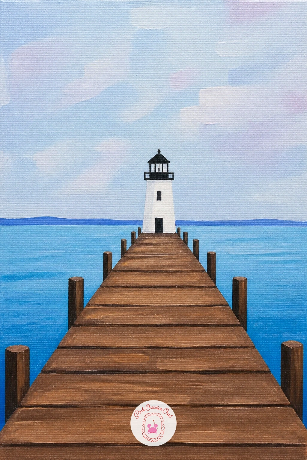 Lighthouse at the End of a Pier — Straight lines do most of the work in a lighthouse at the end of a pier, a composition built almost entirely from