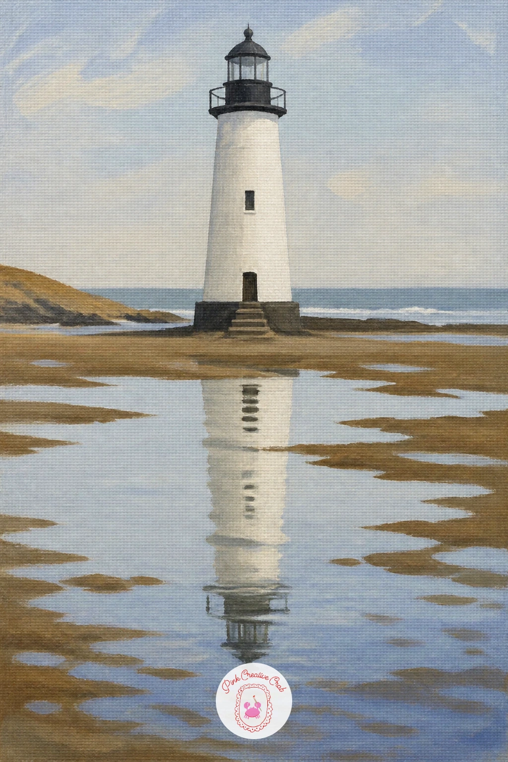 Lighthouse Reflected at Low Tide — Water becomes a mirror in this one, so a lighthouse reflected at low tide rewards patience more than any new technique.