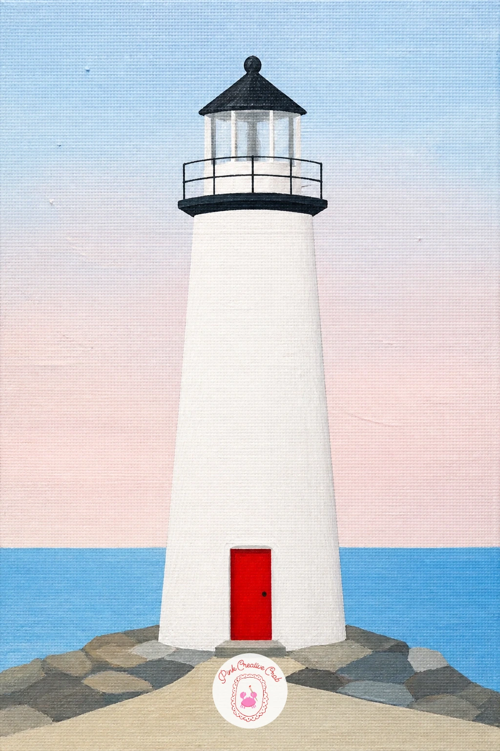Lighthouse With a Red Door — Sometimes the smallest detail is the whole point, and a lighthouse with a red door proves that: paint a plain white or pale tower