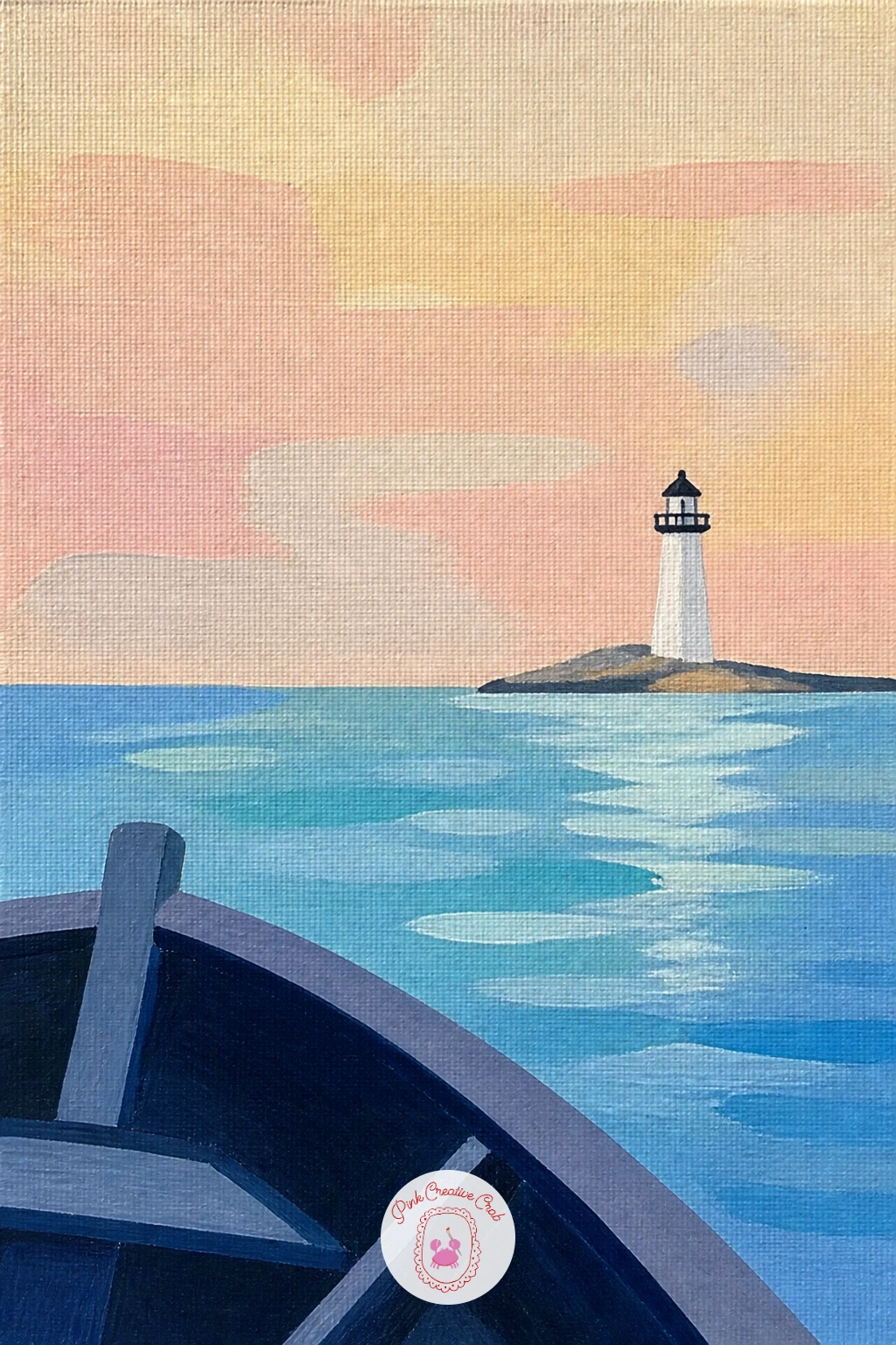Lighthouse Seen From a Boat — Flip the viewpoint entirely with a lighthouse seen from a boat, which changes your whole composition since now part of a boat's