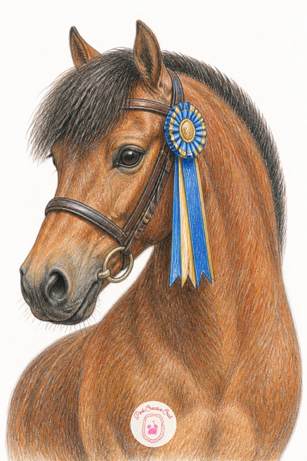 Pony at a Show With a Rosette — After the rainy day, bring the pony back out for a pony at a show with a rosette, a scene built around one small bright focal