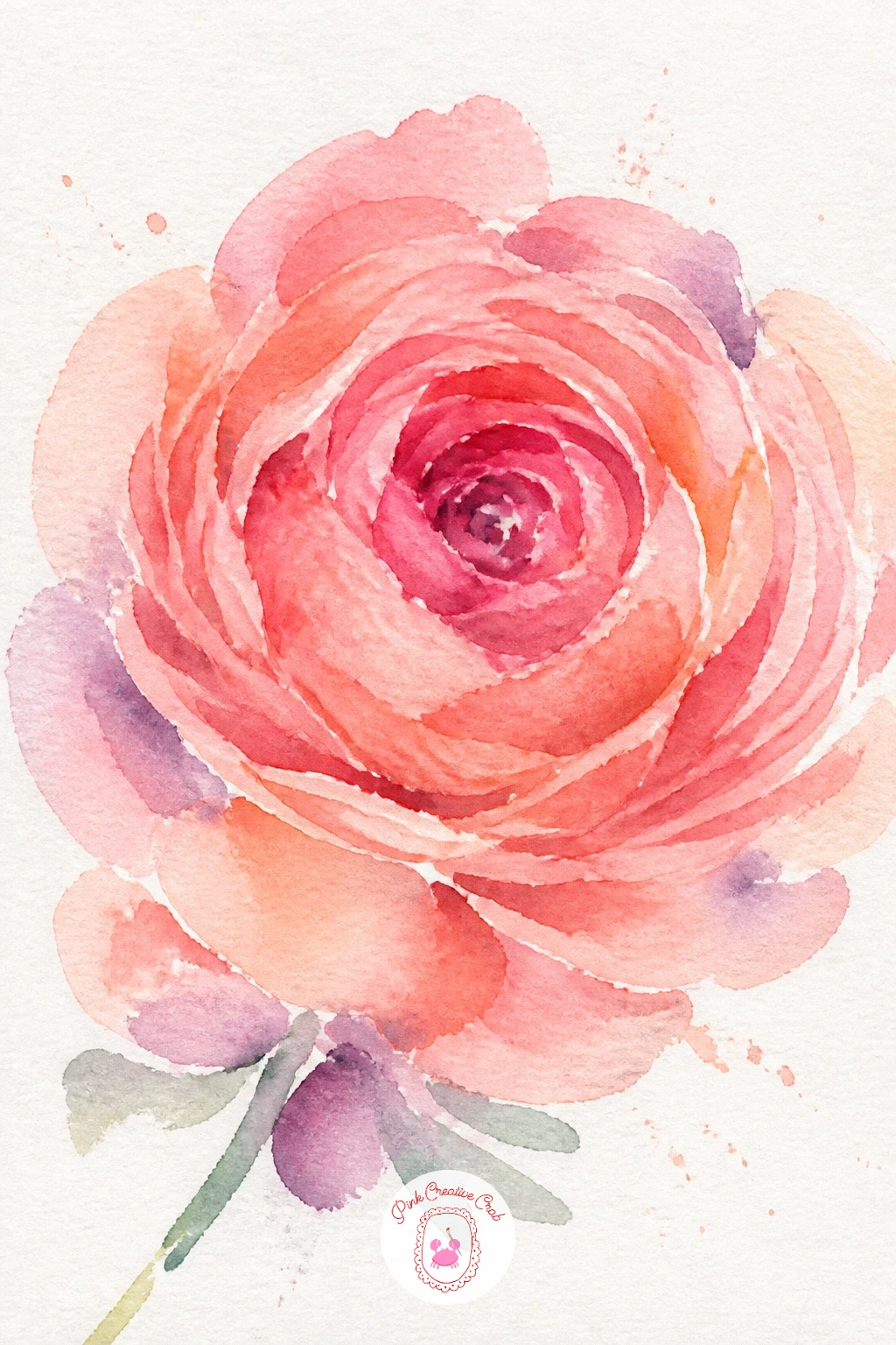 Loose Ranunculus — Ranunculus hide dozens of tiny petals inside a rounded head, but you only need to suggest a handful of them to read as the real thing. Loose