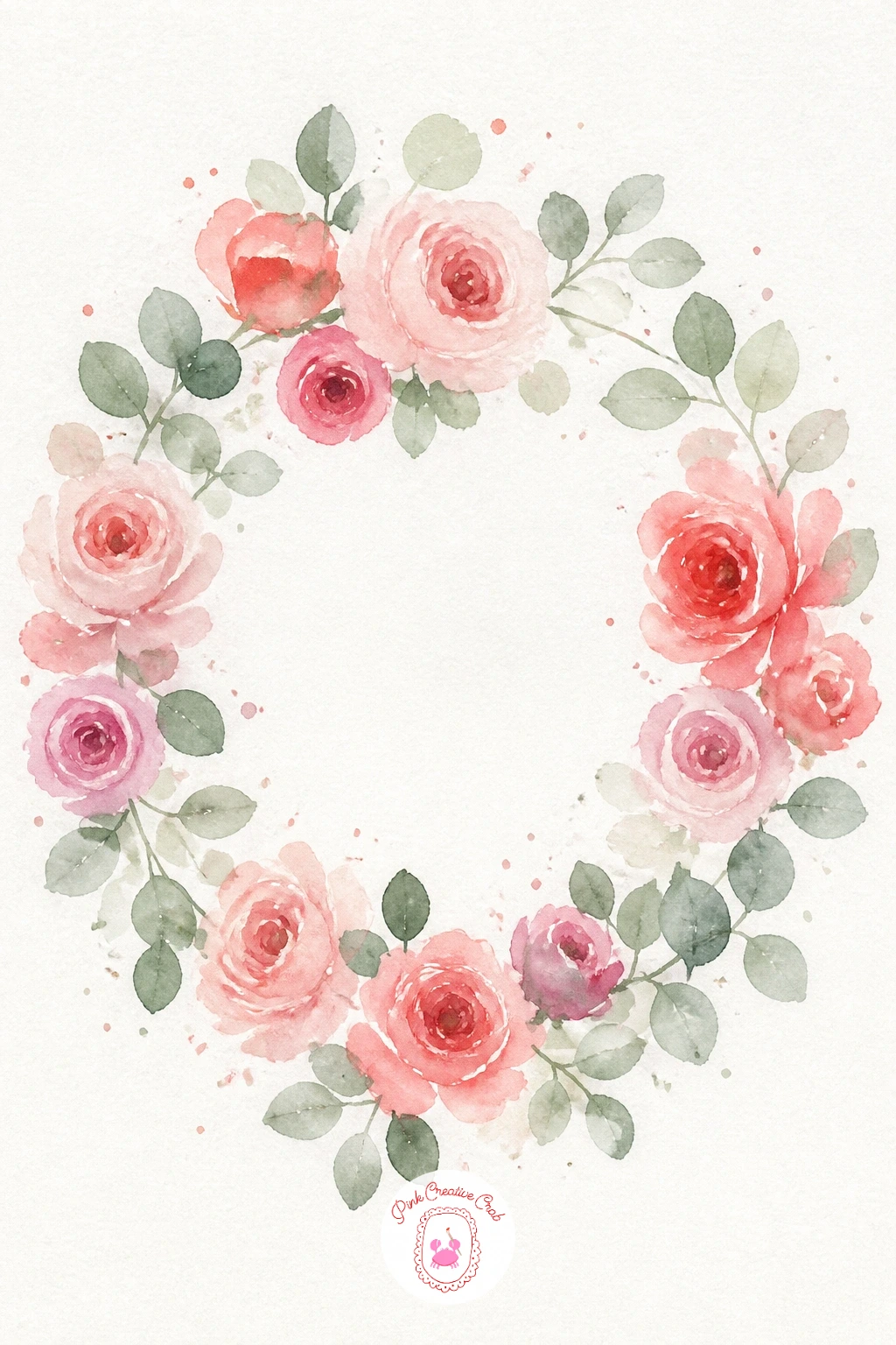 Loose Eucalyptus and Roses Wreath — A wreath is really just a bouquet bent into a circle, so if the earlier rose idea went well, this one builds straight on