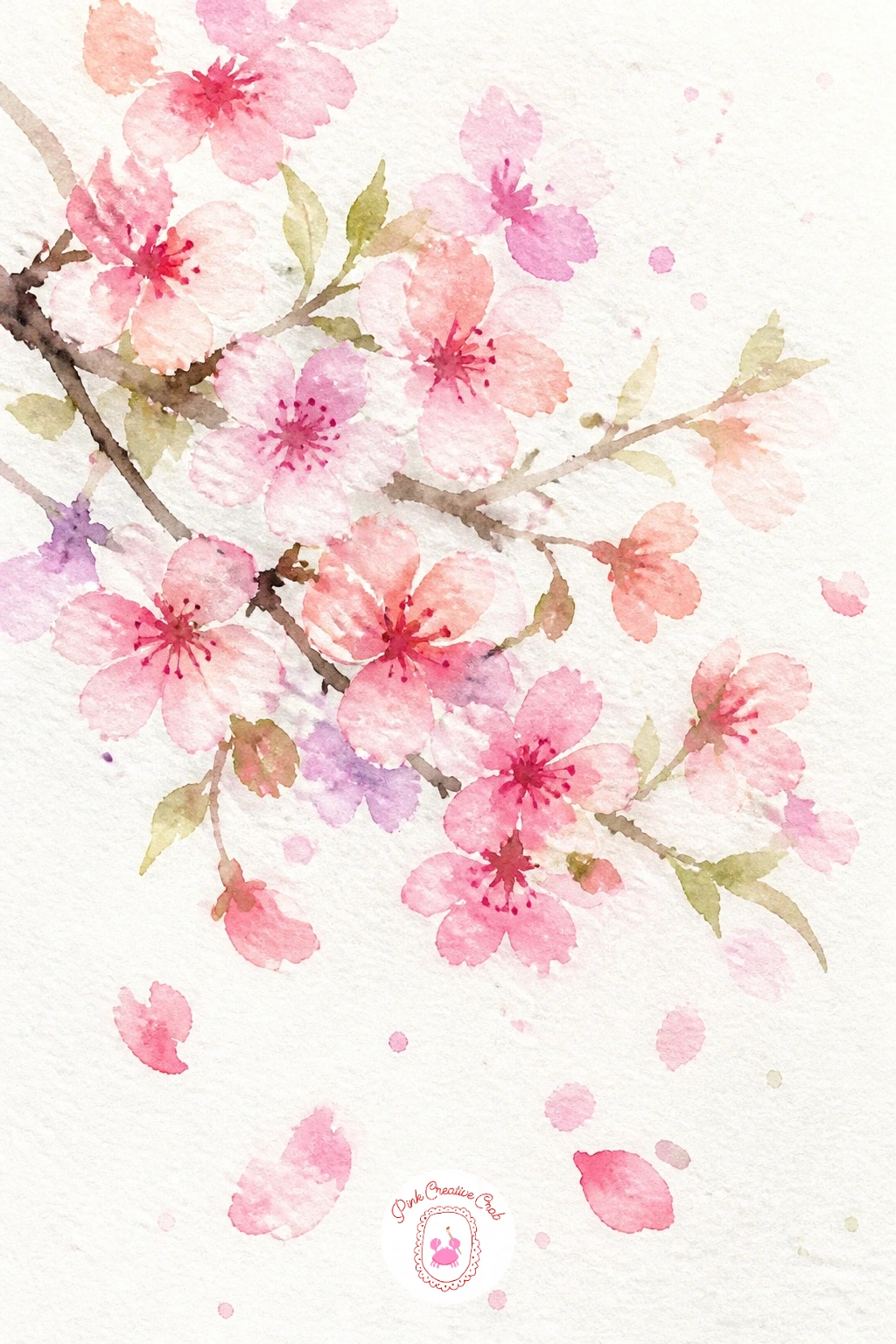 Loose Cherry Blossoms — Cherry blossoms work best as a scatter of small, simple five-petal flowers rather than one big bloom, so this is a good one for letting