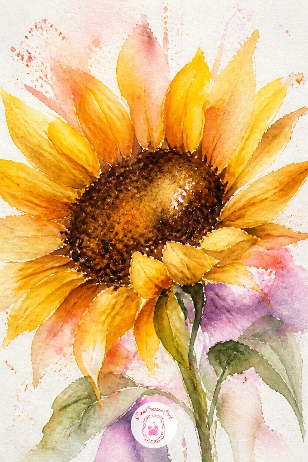 Loose Sunflowers — Sunflowers reward confidence with the yellow, so load your brush generously and let the petals spread wide from a dark center. Loose