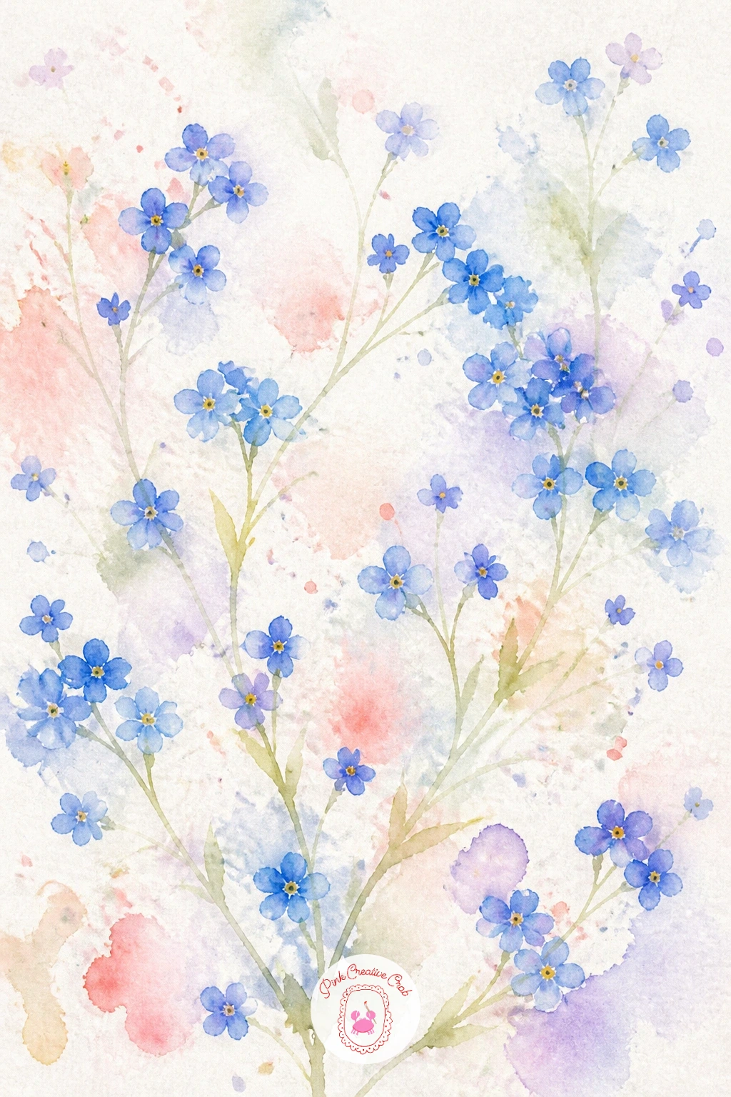 Loose Forget-Me-Nots — Forget-me-nots are tiny, so this idea is really about restraint and a light touch rather than detail. Loose watercolor flowers